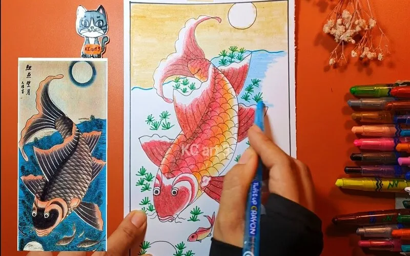 tranh dong ho ca chep net dep dan gian va y nghia phong thuy truyen thong
